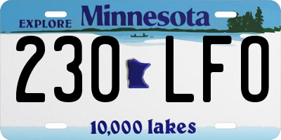 MN license plate 230LFO