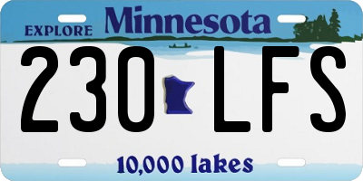 MN license plate 230LFS