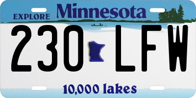 MN license plate 230LFW