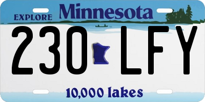 MN license plate 230LFY
