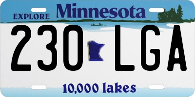 MN license plate 230LGA