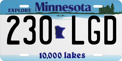 MN license plate 230LGD