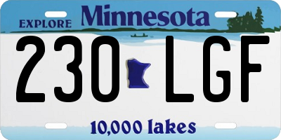 MN license plate 230LGF