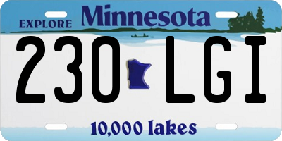 MN license plate 230LGI