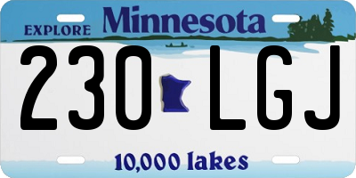 MN license plate 230LGJ
