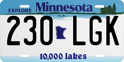 MN license plate 230LGK