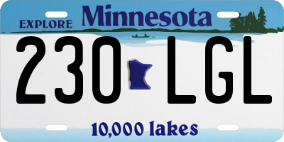 MN license plate 230LGL