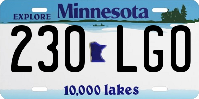 MN license plate 230LGO