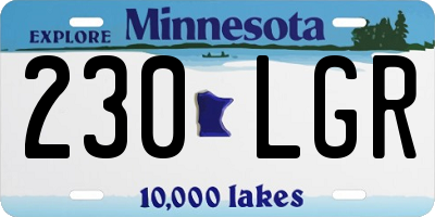 MN license plate 230LGR