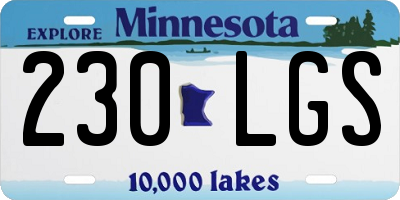 MN license plate 230LGS