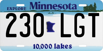 MN license plate 230LGT