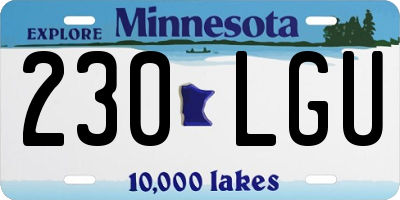 MN license plate 230LGU