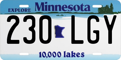 MN license plate 230LGY