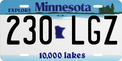 MN license plate 230LGZ