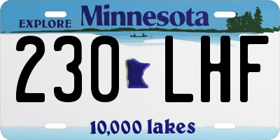 MN license plate 230LHF
