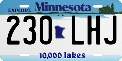 MN license plate 230LHJ