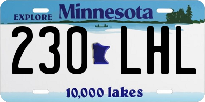 MN license plate 230LHL