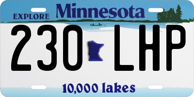 MN license plate 230LHP