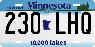 MN license plate 230LHQ