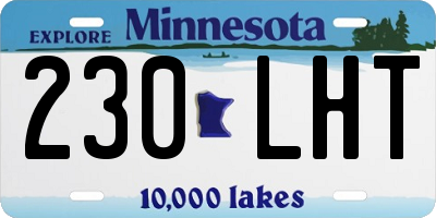 MN license plate 230LHT