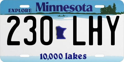 MN license plate 230LHY