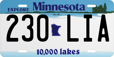 MN license plate 230LIA