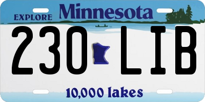 MN license plate 230LIB