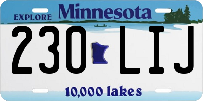 MN license plate 230LIJ