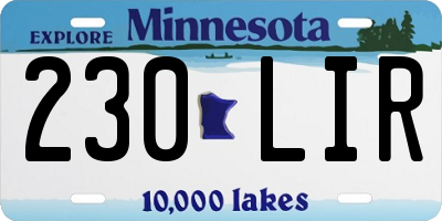 MN license plate 230LIR