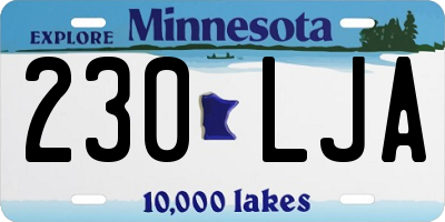 MN license plate 230LJA