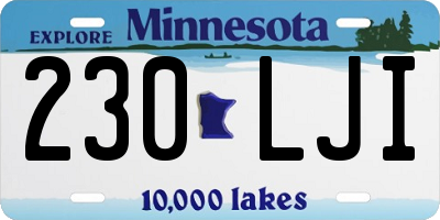 MN license plate 230LJI