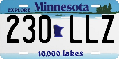 MN license plate 230LLZ