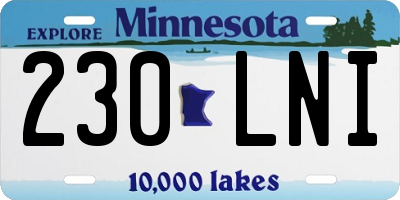 MN license plate 230LNI