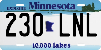 MN license plate 230LNL