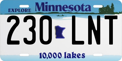 MN license plate 230LNT