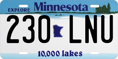 MN license plate 230LNU