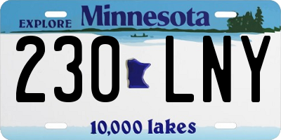MN license plate 230LNY