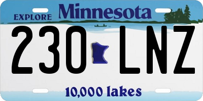MN license plate 230LNZ