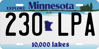 MN license plate 230LPA