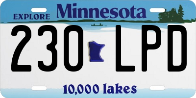 MN license plate 230LPD