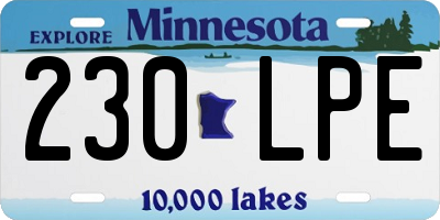 MN license plate 230LPE