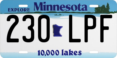 MN license plate 230LPF
