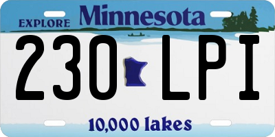 MN license plate 230LPI