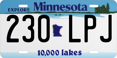 MN license plate 230LPJ