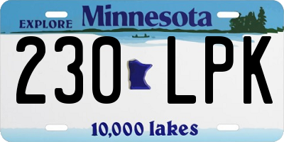 MN license plate 230LPK