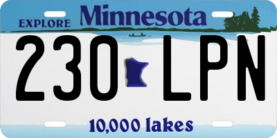 MN license plate 230LPN