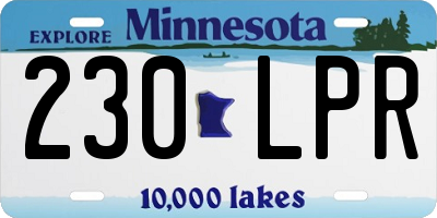 MN license plate 230LPR