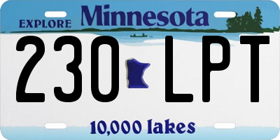 MN license plate 230LPT