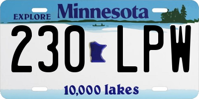 MN license plate 230LPW
