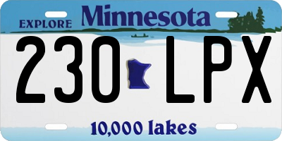 MN license plate 230LPX